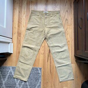 Madewell Workwear Pants | Garment-Dyed Relaxed Straight Fit | 32 | Khaki